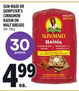 Metro SUN-MAID OR DEMPSTER'S CINNAMON RAISIN OR MALT BREADS offer