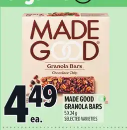 Metro MADE GOOD GRANOLA BARS offer