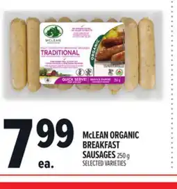 Metro MCLEAN ORGANIC BREAKFAST SAUSAGES offer