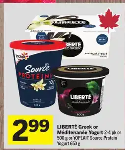 Foodland LIBERTÉ Greek or Méditerranée Yogurt offer
