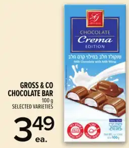 Metro GROSS & CO CHOCOLATE BAR offer