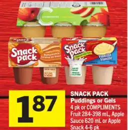 Foodland SNACK PACK Puddings or Gels or COMPLIMENTS Fruit offer