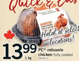 Fortinos PC ROTISSERIE CHICKEN, 1 kg offer