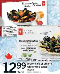 Fortinos PC PEI MUSSELS IN PROVENCALE OR CREAMY WHITE WINE SAUCE, 907 G offer