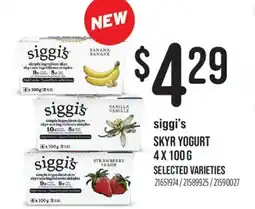 Fortinos SIGGI'S SKYR YOGURT, 4 X 100 G offer