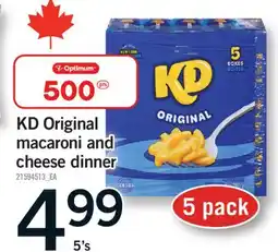 Fortinos KD ORIGINAL MACARONI AND CHEESE DINNER, 5'S offer