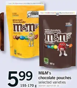 Fortinos M&M'S CHOCOLATE POUCHES, 155-170 g offer