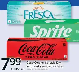 Fortinos COCA-COLA OR CANADA DRY SOFT DRINKS, 12X355 ML offer