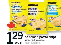 Fortinos NO NAME POTATO CHIPS, 200 g offer