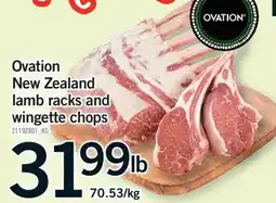 Fortinos OVATION NEW ZEALAND LAMB RACKS AND WINGETTE CHOPS offer
