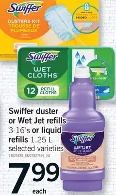 Fortinos SWIFFER DUSTER OR WET JET REFILLS OR LIQUID, 3-16'S REFILLS, 1.25 L offer