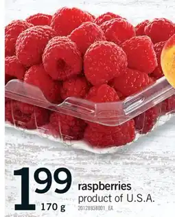 Fortinos RASPBERRIES, 170 G offer