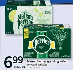 Fortinos PERRIER SPARKLING WATER, 8x330 mL offer