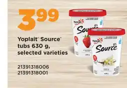 Fortinos YOPLAIT SOURCE TUBS, 630 g offer