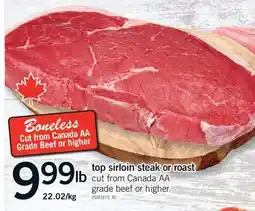 Fortinos TOP SIRLOIN STEAK OR ROAST offer