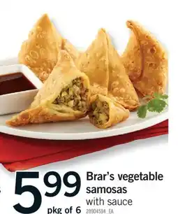Fortinos BRAR'S VEGETABLE SAMOSAS, PKG OF 6 offer