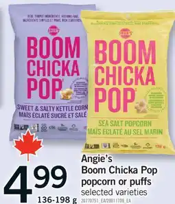 Fortinos ANGIE'S BOOM CHICKA POP POPCORN OR PUFFS, 136-198 G offer