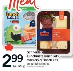 Fortinos SCHNEIDERS LUNCHMATE LUNCH KITS, STACKERS OR SNACK KITS, 67-120 G offer