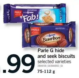 Fortinos PARLE G HIDE AND SEEK BISCUITS, 75-112 G offer