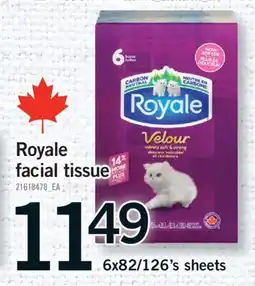Fortinos ROYALE FACIAL TISSUE, 6x82/126's SHEETS offer