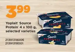 Fortinos YOPLAIT SOURCE PROTEIN , 4 x 100 g offer