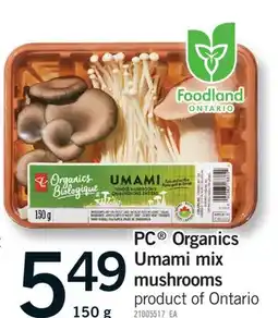 Fortinos PC ORGANICS UMAMI MIX MUSHROOMS, 150 g offer