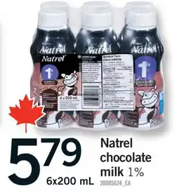 Fortinos NATREL CHOCOLATE MILK, 6x200 mL offer