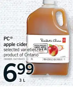 Fortinos PC APPLE CIDER, 3 L offer
