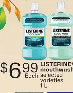 Fortinos LISTERINE MOUTHWASH, 1 L offer