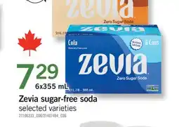 Fortinos ZEVIA SUGAR-FREE SODA, 6x355 mL offer