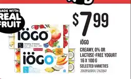 Fortinos IÖGO CREAMY, 0% OR LACTOSE-FREE YOGURT, 16 x 100 g offer