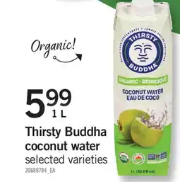 Fortinos THIRSTY BUDDHA COCONUT WATER, 1 L offer