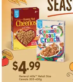 Fortinos GENERAL MILLS RETAIL SIZE CEREALS, 303-430G offer