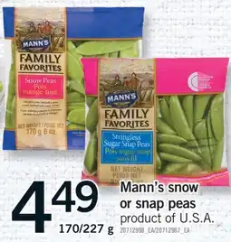 Fortinos MANN'S SNOW OR SNAP PEAS, 170/227 G offer