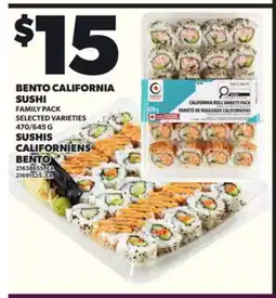 Independent Grocer BENTO CALIFORNIA SUSHI, 470/645 G offer