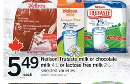 Fortinos NEILSON TRUTASTE MILK OR CHOCOLATE MILK, 4 L OR LACTOSE FREE MILK, 2 L offer