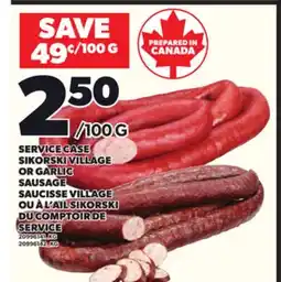 Independent Grocer SERVICE CASE SIKORSKI VILLAGE OR GARLIC SAUSAGE offer
