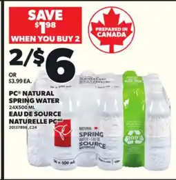 Independent Grocer PC NATURAL SPRING WATER, 24 x 500 mL offer