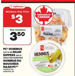 Independent Grocer PC HUMMUS, 227 G OR NAAN DIPPERS, 200 G offer