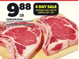 Independent Grocer PRIME RIB STEAK offer