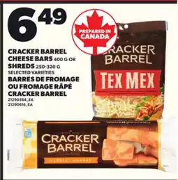 Independent Grocer CRACKER BARREL CHEESE BARS, 400 G OR SHREDS 250-320 G offer