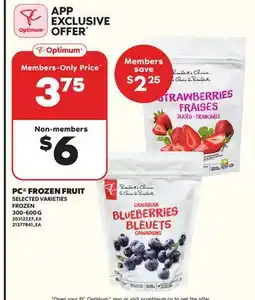 Loblaws PC FROZEN FRUIT, 300-600 G offer