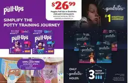 Loblaws HUGGIES PULL UPS OR GOODNITES CLUB PACK TRAINING PANTS, 28-74'S offer