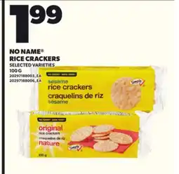 Loblaws NO NAME RICE CRACKERS, 100 G offer