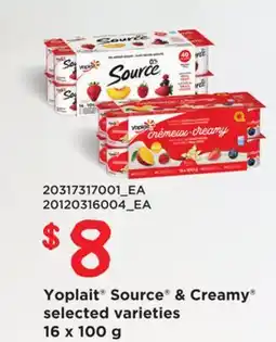 Loblaws YOPLAIT SOURCE & CREAMY, 16 X 100G offer