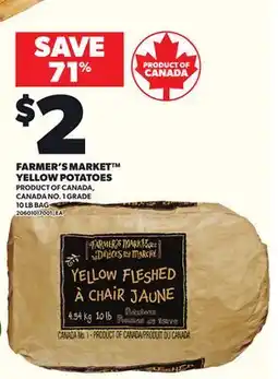 Loblaws FARMER'S MARKET YELLOW POTATOES, 10 LB BAG offer