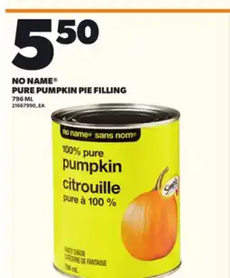 Loblaws NO NAME PURE PUMPKIN PIE FILLING, 796 ML offer