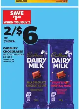 Loblaws CADBURY CHOCOLATES, 80-100 G offer