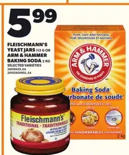 Loblaws FLEISCHMANN'S YEAST JARS 113 G OR ARM & HAMMER BAKING SODA 2 KG offer