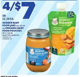 Loblaws GERBER BABY FOOD JARS, 159-162 ML OR ORGANIC BABY FOOD POUCHES, 99 G/128 ML offer